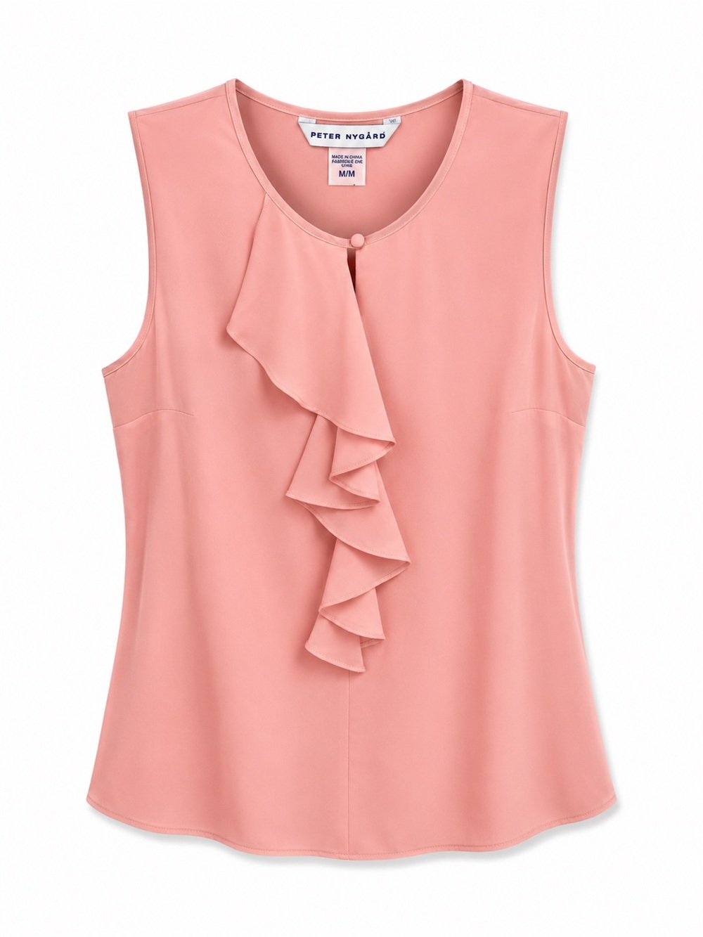 Peter Nygard Sleeveless Ruffle Front Camisole - Coral Pink